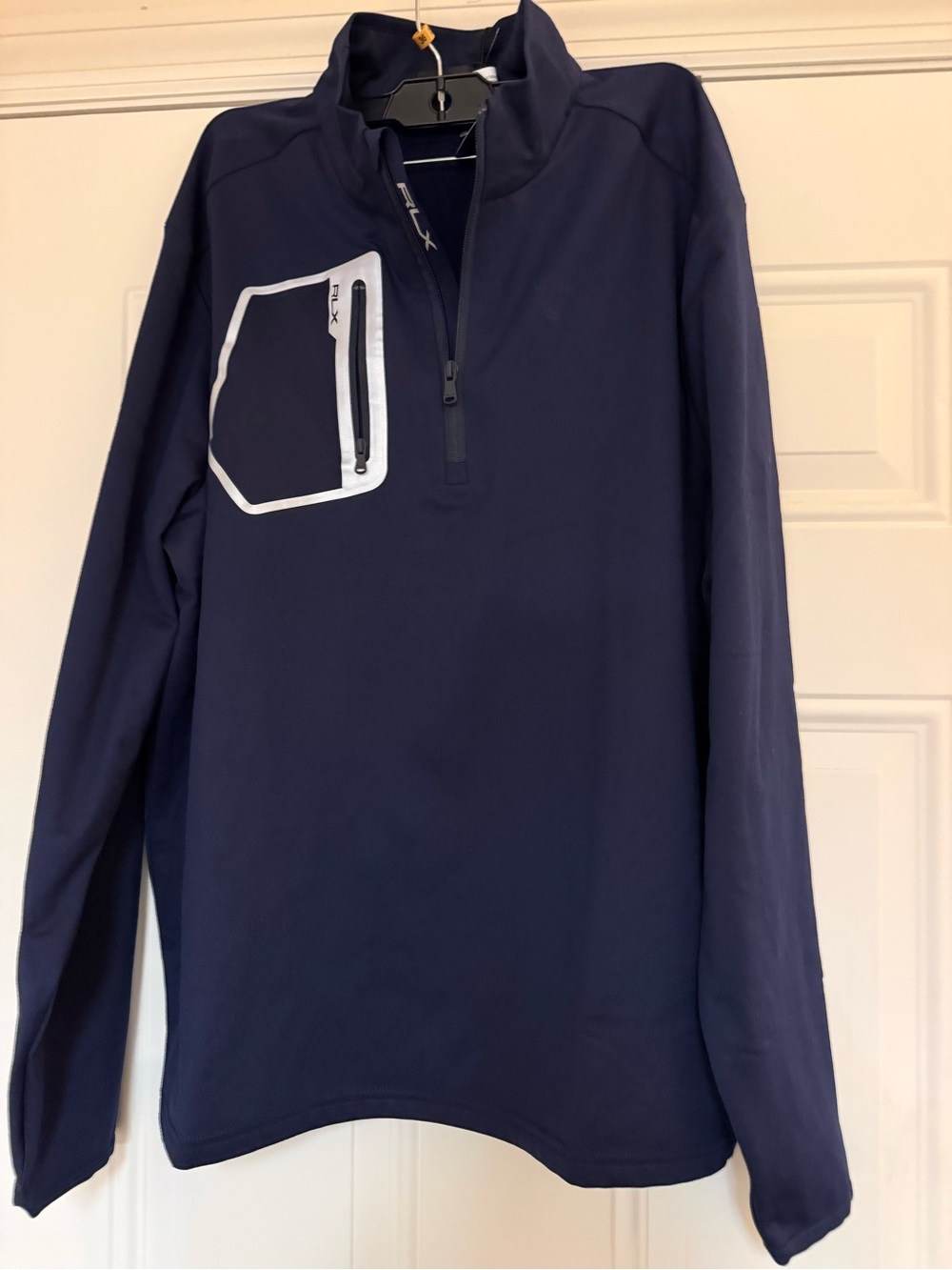NWT Ralph Lauren Polo RLX Mens 1/4 Zip Golf Pullover Navy Blue Size Large $148